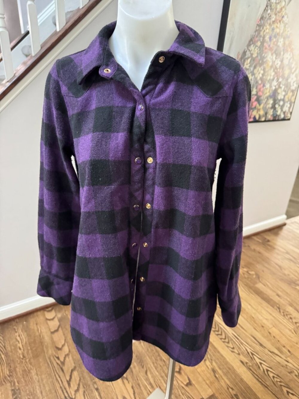 Tuckernuck Aubergine Check Parker Shacket Shirt Jacket Plaid Small